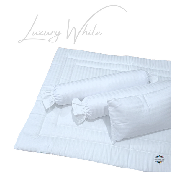 LUXURY WHITE COMFORTER CRIB BEDDING SET