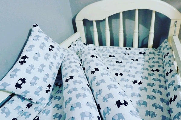 ELEPHANT (GRAY) COMFORTER CRIB BEDDING SET