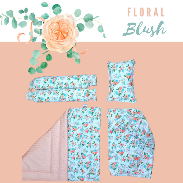 FLORAL BLUSH COMFORTER CRIB BEDDING SET