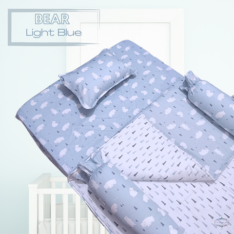 BEAR LIGHT BLUE COMFORTER CRIB BEDDING SET