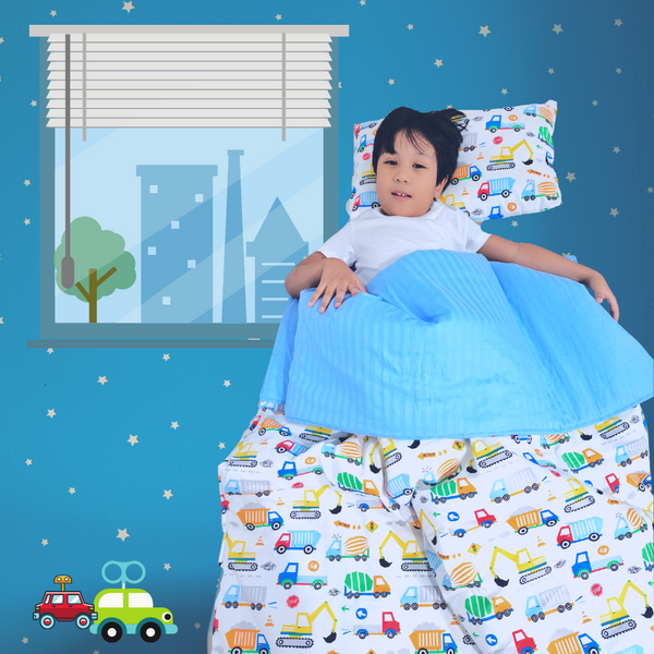 ROW OF TRUCKS COMFORTER CRIB BEDDING SET