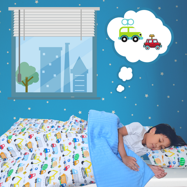 ROW OF TRUCKS COMFORTER CRIB BEDDING SET