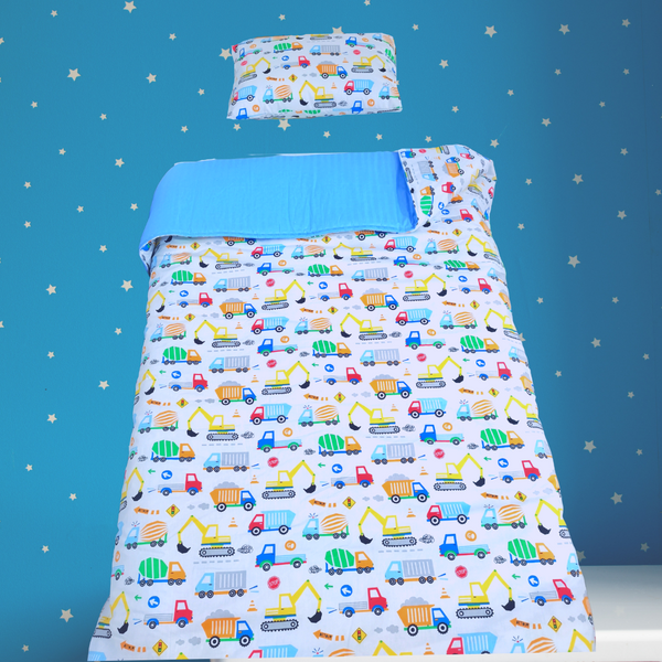 ROW OF TRUCKS COMFORTER CRIB BEDDING SET