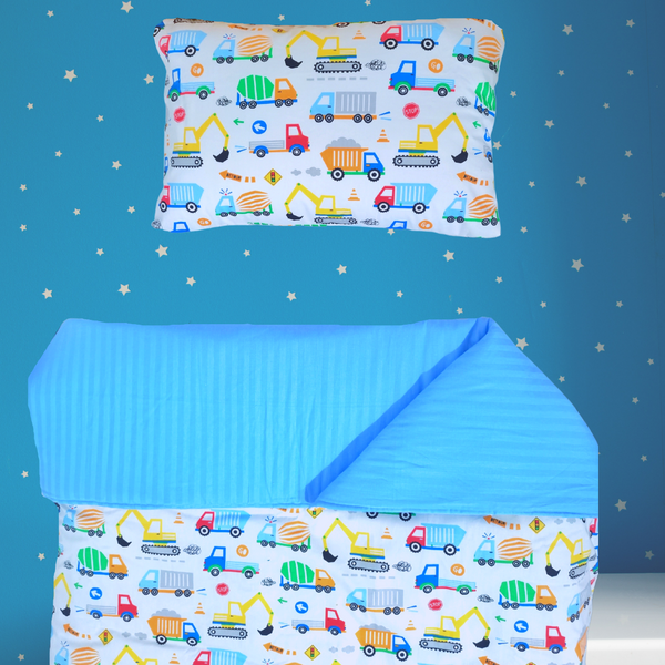 ROW OF TRUCKS COMFORTER CRIB BEDDING SET