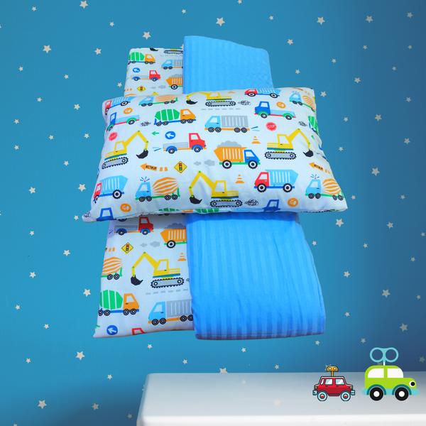 ROW OF TRUCKS COMFORTER CRIB BEDDING SET